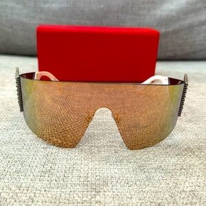 FENDI sunglasses freedom logo embellished crystal shield -never worn-